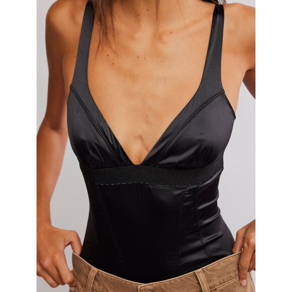 NWT Free People Anywhere With You Bodysuit in Black Size XL - Picture 4 of 6